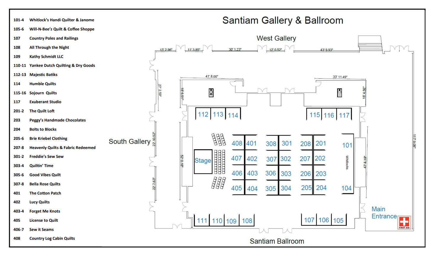 Floor plan Oregon Quilt Festival